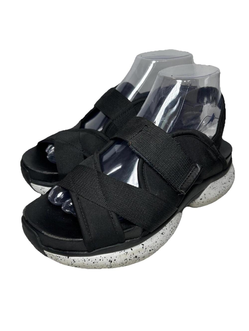Nurture Womens Black White Roam Canyon Split Sole Platform Sandals SZ 8.5 Summer